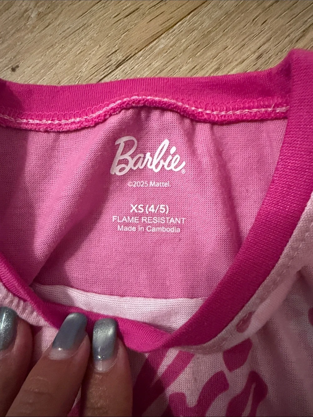 Barbie Pink Floral Short-Sleeve Top with Flower Pants and Shorts Pajama Set